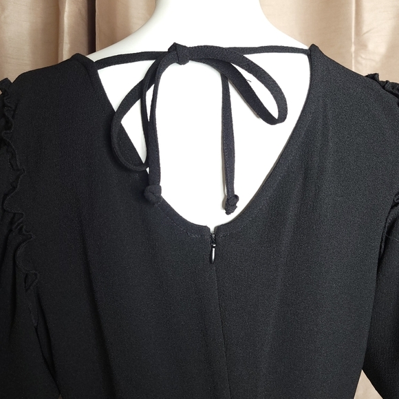 Bobeau Women's Midi Short Sleeve Dress - Size: Medium - Color: Black - Picture 4 of 9